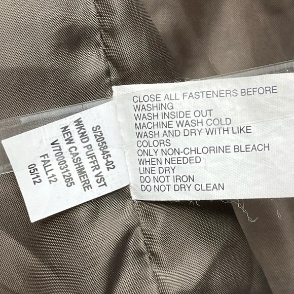 Gap Women Brown‎ Puffer Vest S Quilted Sleeveless Outerwear Mock Neck Warm - Picture 6 of 9